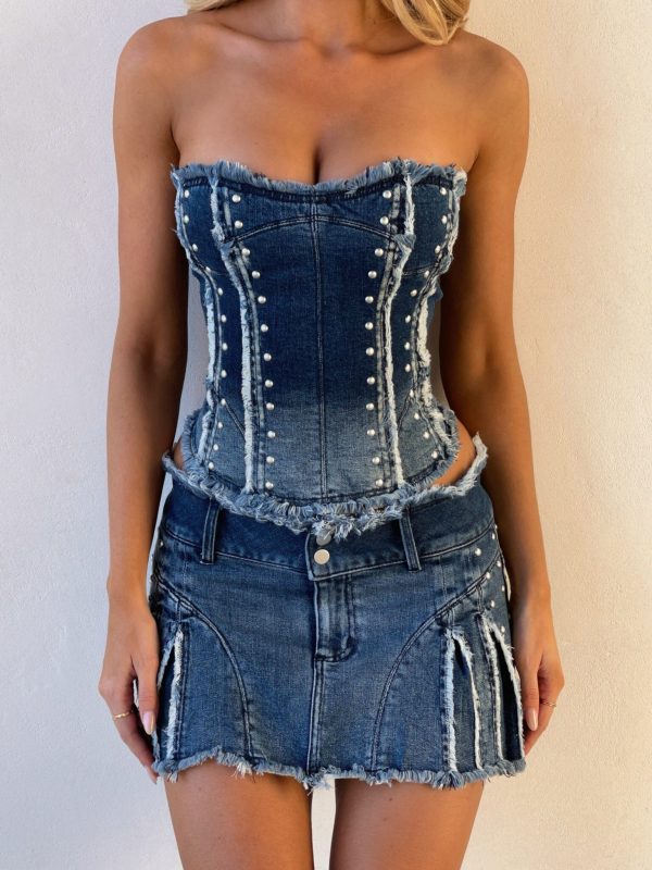 BENTLEY MINI SKIRT DENIM Online Sale - Image 4